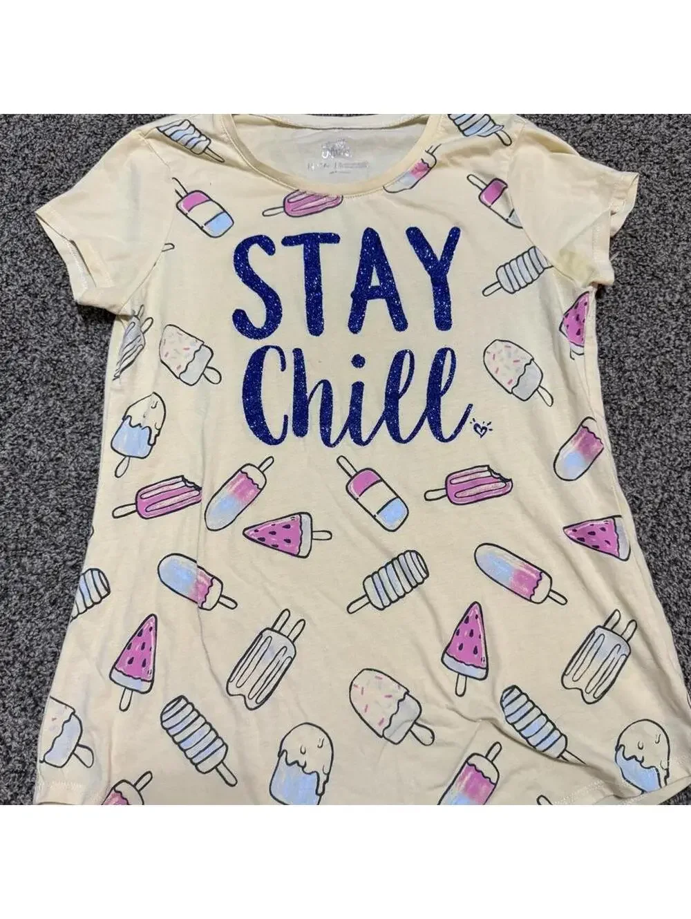 Justice Kid's Yellow and Cream Tshirt